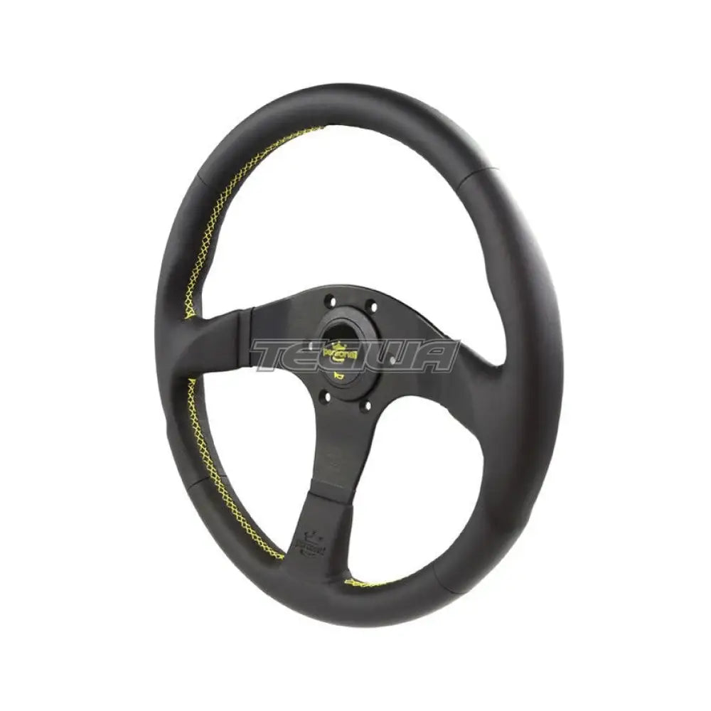 Personal Neo Actis Leather Steering Wheel Black with Yellow Stitching