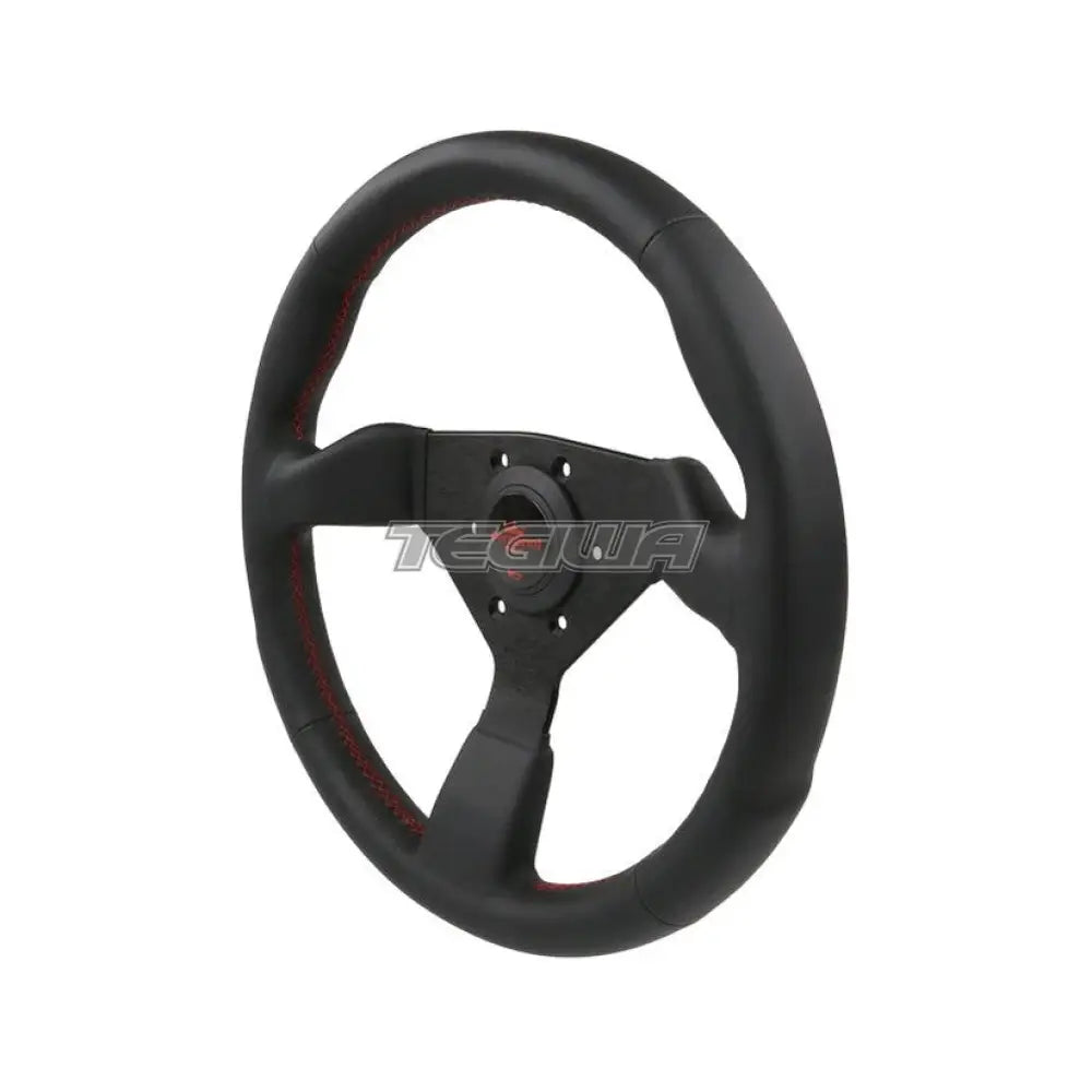 Personal Neo Grinta Leather Steering Wheel Black with Red Stitching