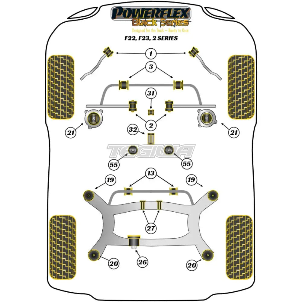 Powerflex Black Series Engine Mount Insert Kit Bmw 2 F22 F23 13 + Mounts