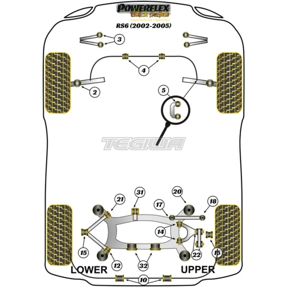 Powerflex Black Series Front Anti Roll Bar Link Bush Audi A6 S6 Rs6 C5 97-05 Bushes