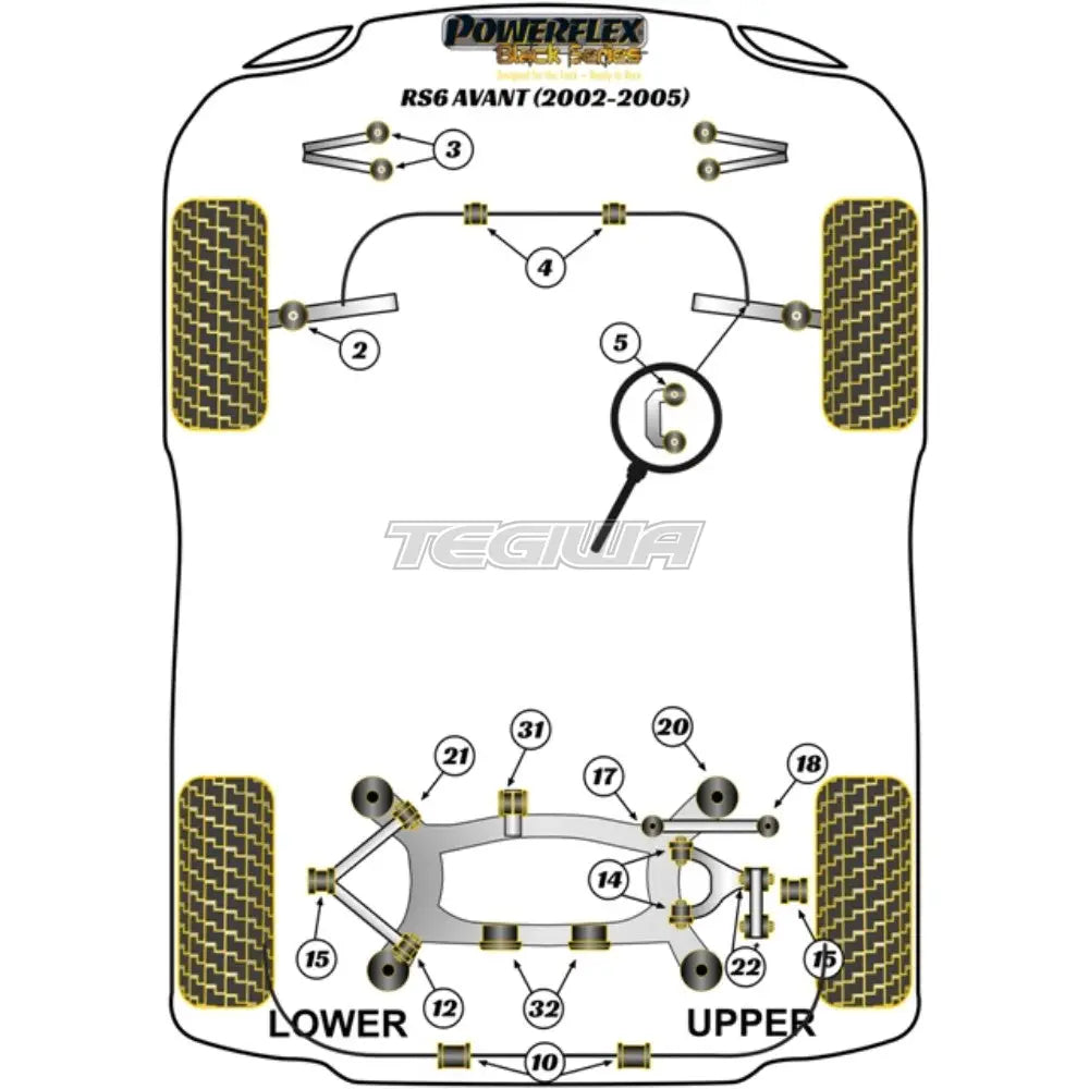 Powerflex Black Series Front Anti Roll Bar Link Bush Audi A6 S6 Rs6 C5 Avant 97-05 Bushes