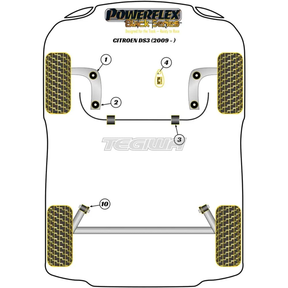 Powerflex Black Series Front Arm Bush Citroen Ds3 09-19 Bushes