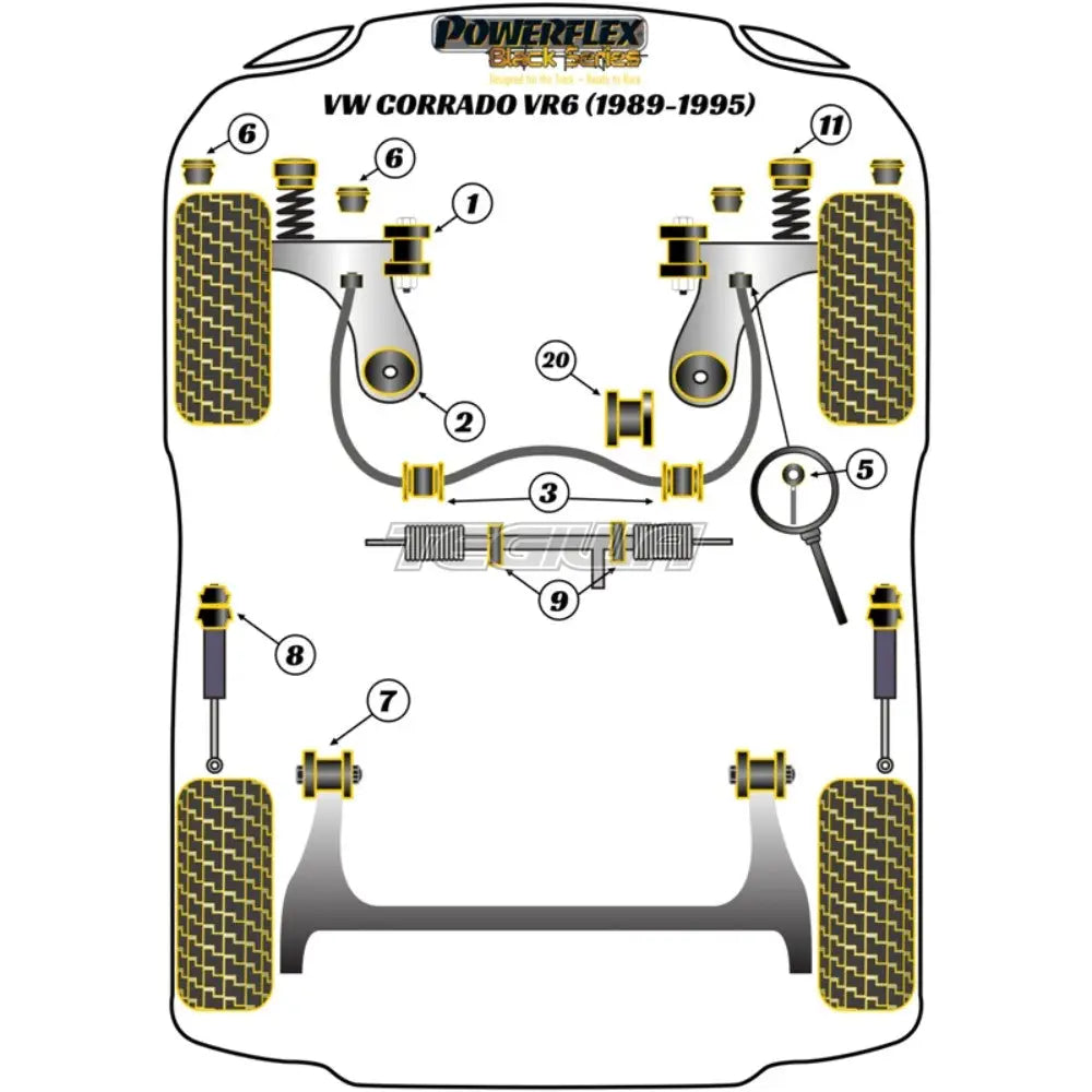 Powerflex Black Series Front Lower Engine Mounting Bush Inc Inserts Volkswagen Corrado Vr6 89-95