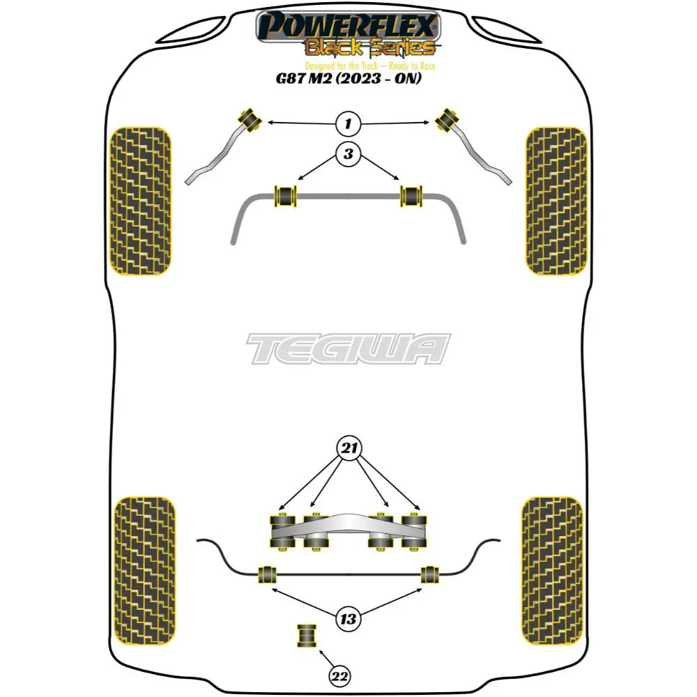 Powerflex Black Series Front Radius Arm Bush Bmw 2 G87 M2 23 + Bushes