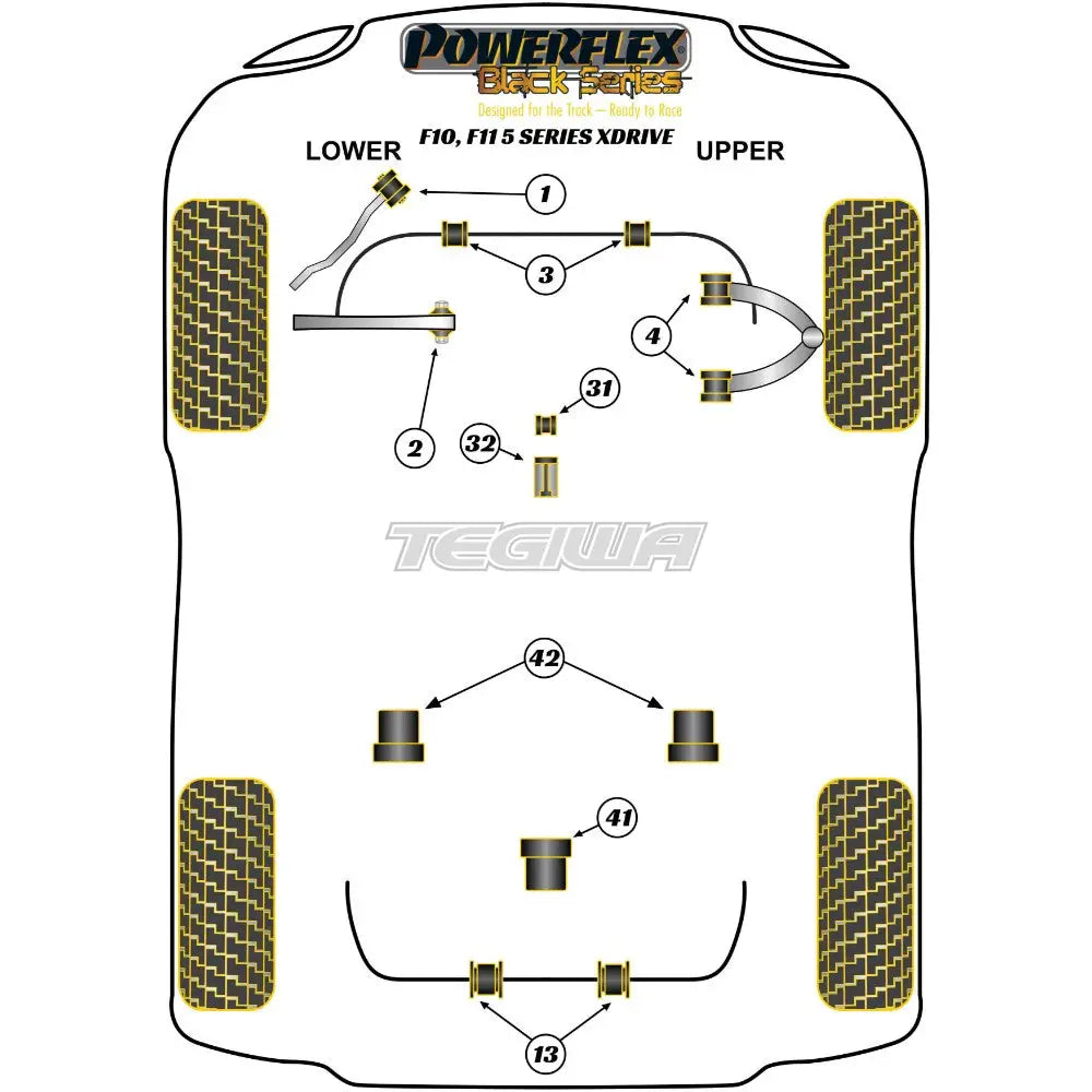 Powerflex Black Series Front Radius Arm To Chassis Bush Bmw 5 F10 F11 Saloon Touring Xdrive 10-17