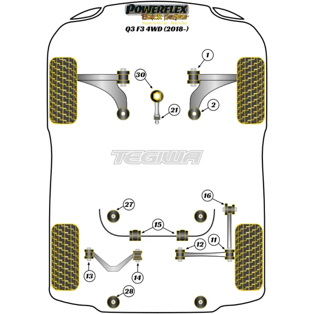 Powerflex Black Series Front Wishbone Rear Bush Audi Q3 Rsq3 F3 18 + Bushes