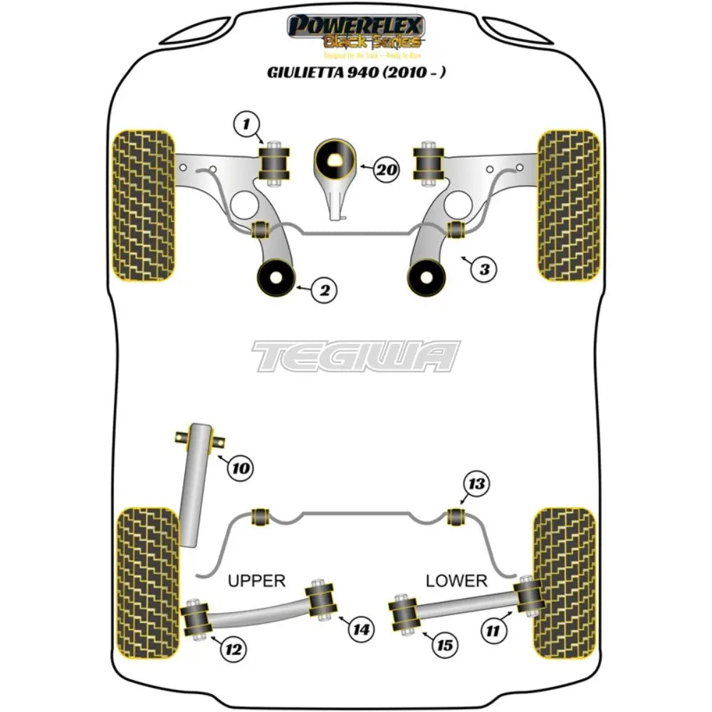 Powerflex Black Series Lower Engine Mount Bush Insert Alfa Romeo Giulietta 940 10-20 Mounts