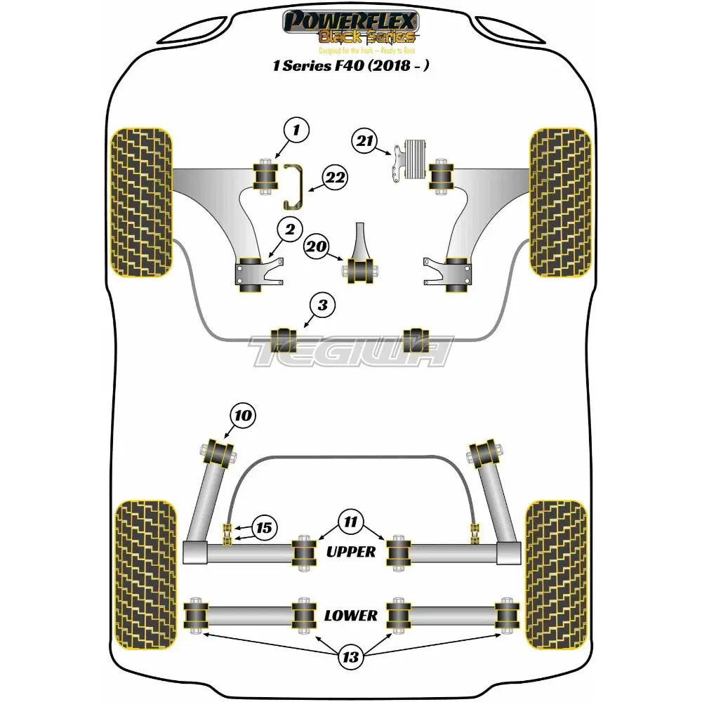 Powerflex Black Series Lower Engine Mount Large Bush Bmw 1 F40 18 + Mounts