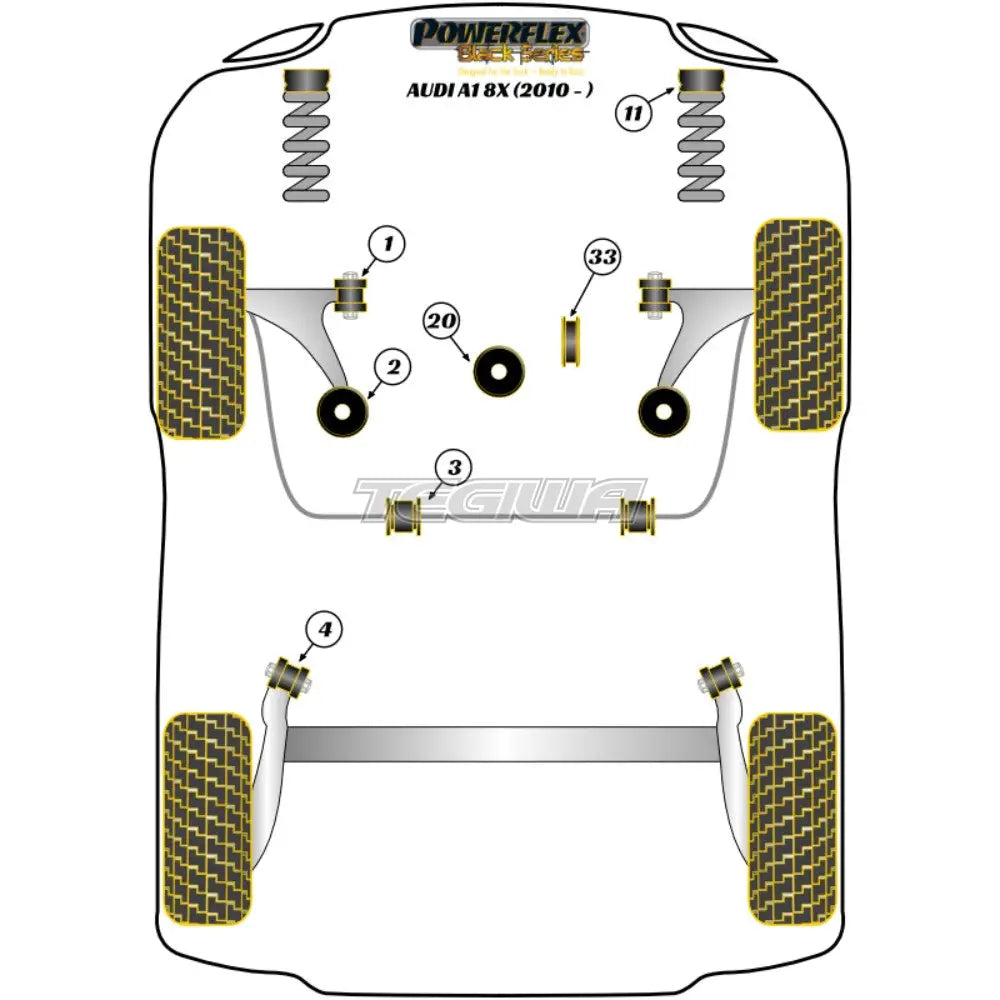 Powerflex Black Series Lower Engine Mount Large Bush M-Sport Audi A1 S1 8X 10-18 Mounts
