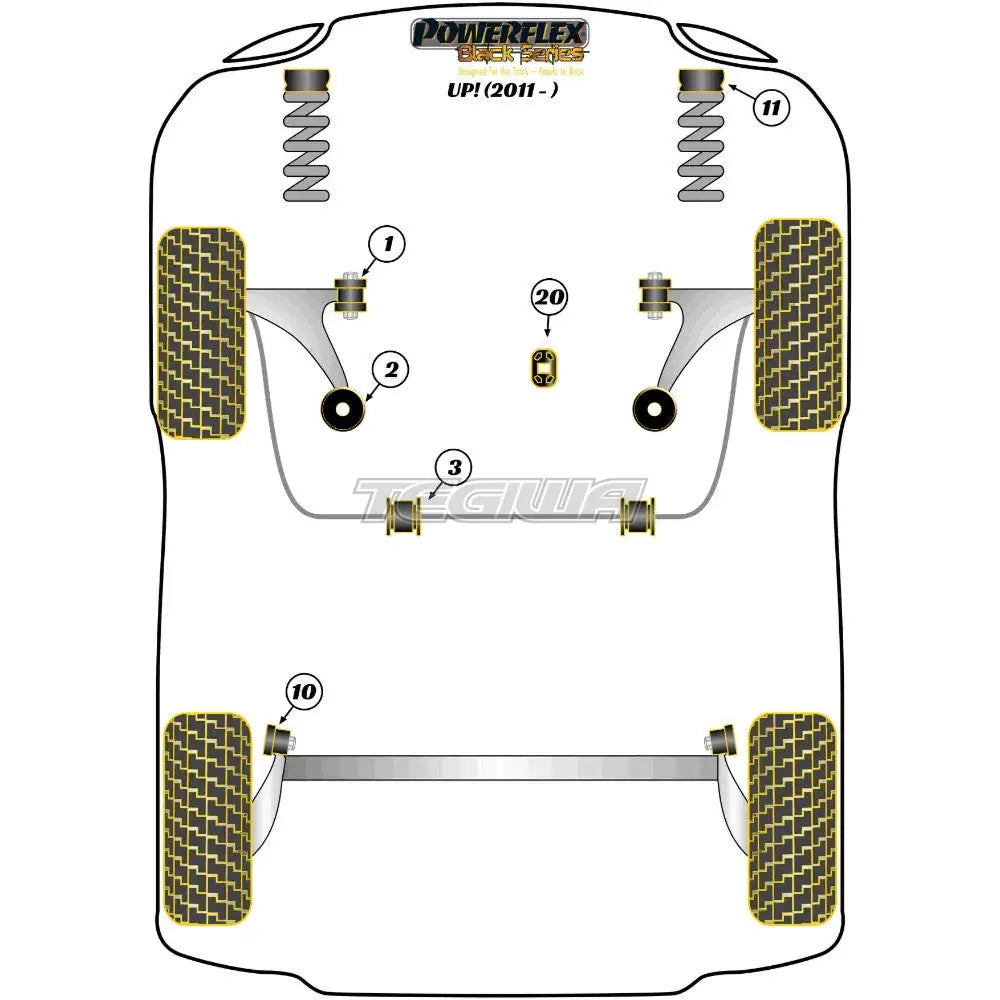 Powerflex Black Series Lower Torque Mount Large Bush Motorsport Volkswagen Up! Inc Gti 11 + Bushes