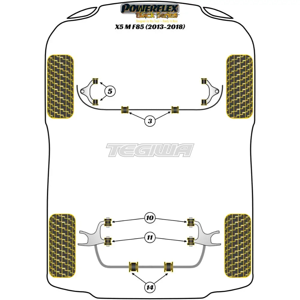 Powerflex Black Series Rear Anti Roll Bar Mounting Bush Bmw X5 M F85 13-18 Bushes