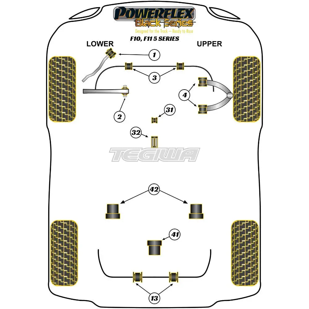 Powerflex Black Series Rear Diff Front Mounting Bush Bmw 5 F10 F11 Saloon Touring 10-17 Gearbox