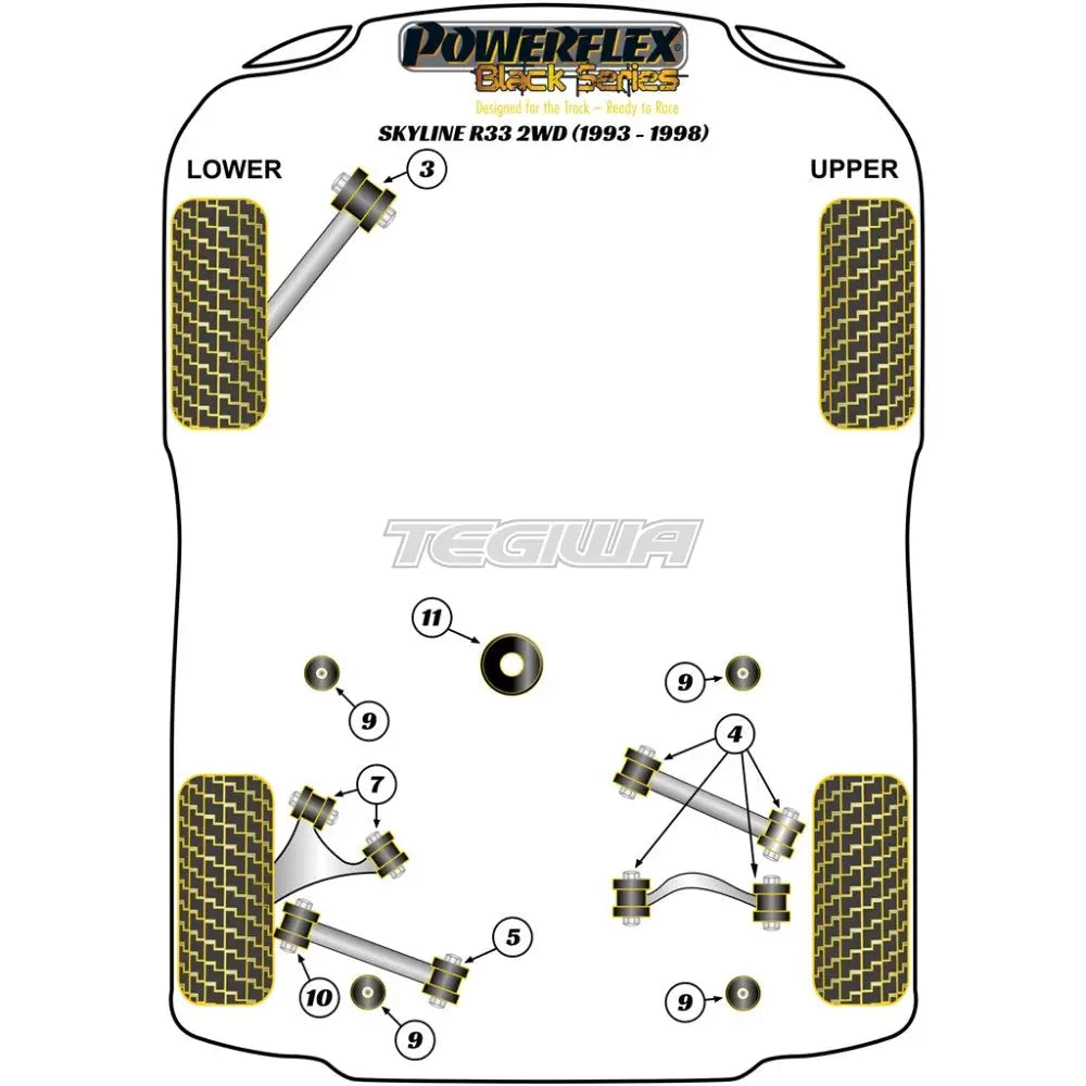 Powerflex Black Series Rear Differential Front Mounting Bush Nissan Skyline R33 2Wd Inc Gts Gts25