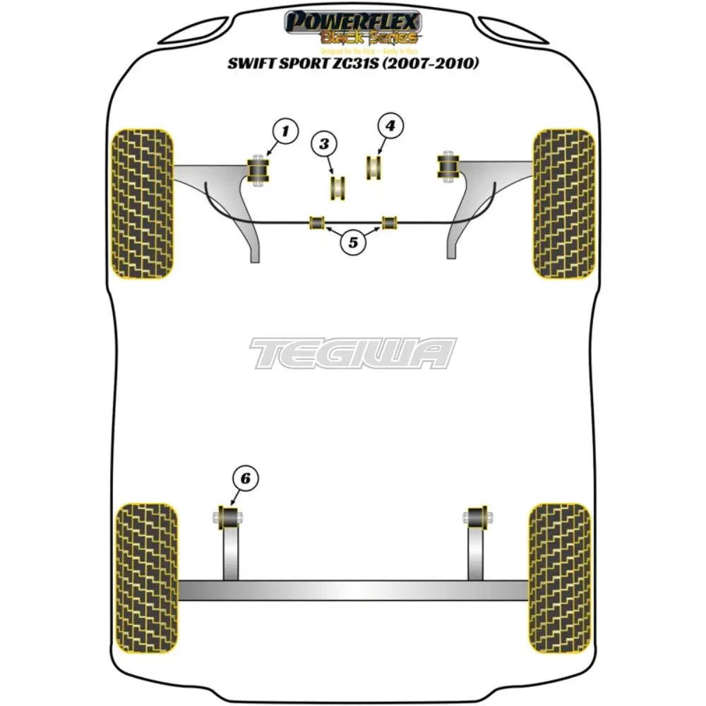Powerflex Black Series Rear Engine Mount Bush Insert Suzuki Swift Sport Mk2 Zc31S 06-10 Mounts