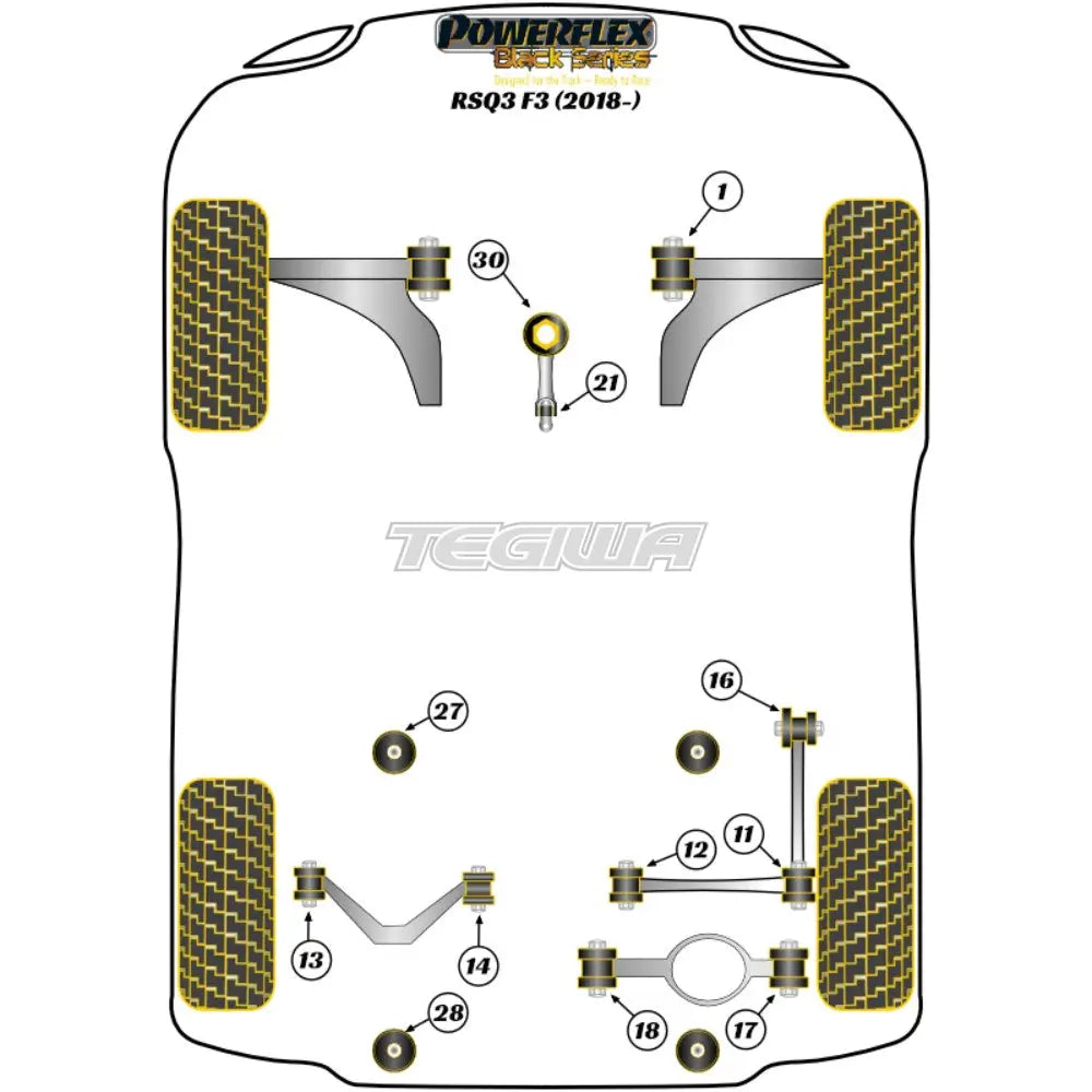Powerflex Black Series Rear Subframe Mounting Bush Audi Q3 Rsq3 F3 18 + Bushes
