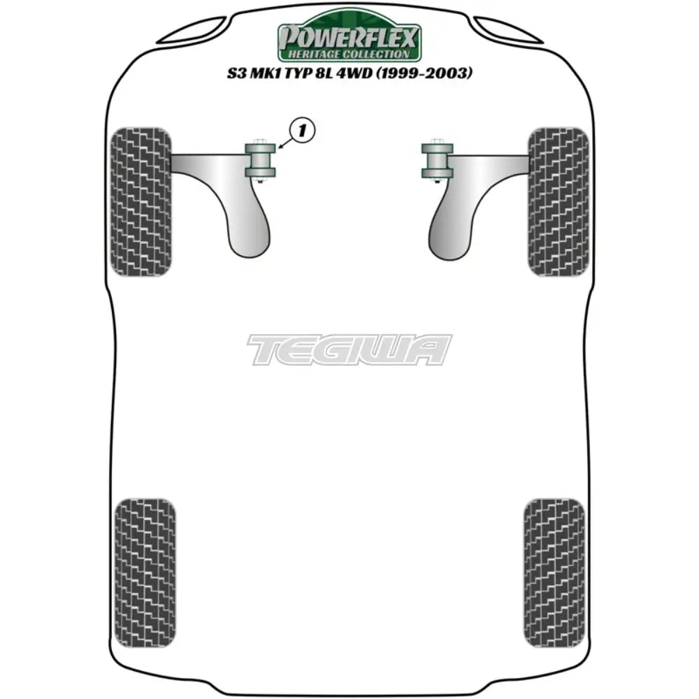 Powerflex Heritage Series Front Engine Mount Dog Bone Petrol/Tuned Diesel Audi A3 S3 Rs3 8L Mk1 4Wd