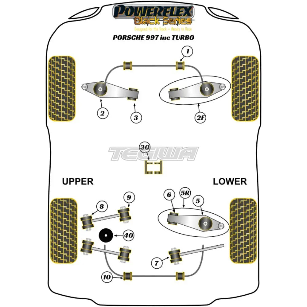 Powerflex Road & Black Series Track Control Arm Inc Bush Kit Adjustable Porsche 911 997 Turbo 05-13