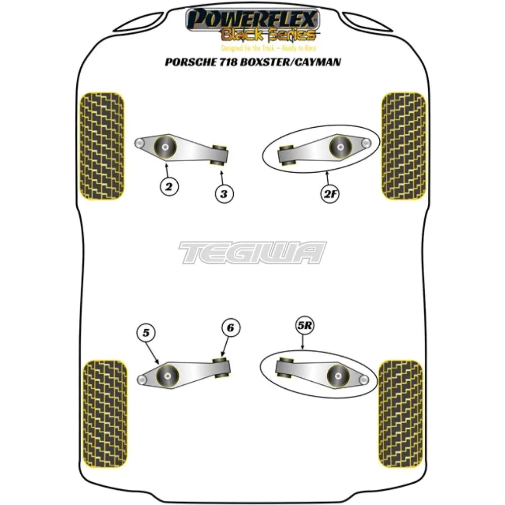 Powerflex Road & Black Series Track Control Arm Inc Bush Kit Adjustable Porsche 982 718 Boxster