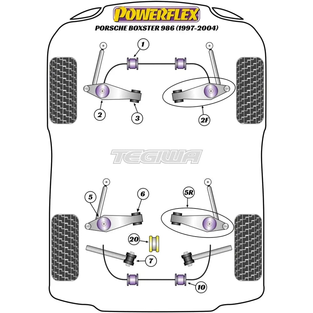 Powerflex Road & Black Series Track Control Arm Inc Bush Kit Adjustable Porsche 986 Boxster 97-04