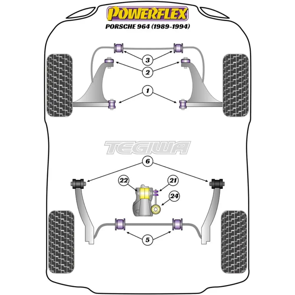 Powerflex Road Series Bolt-On Jack Pad Adaptor Kit Porsche 911 964 89-94 Tools