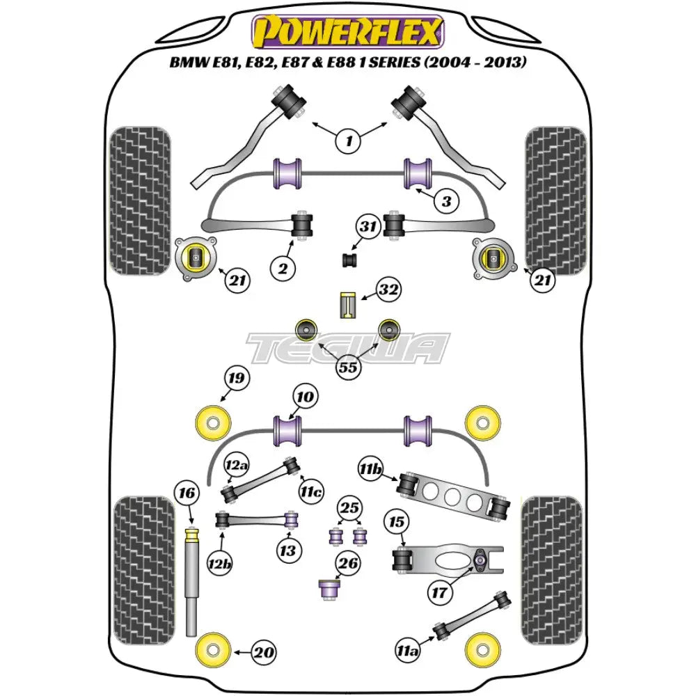 Powerflex Road Series Engine Mount Insert Kit Bmw 1 E81 E82 E87 E88 04-13 Mounts