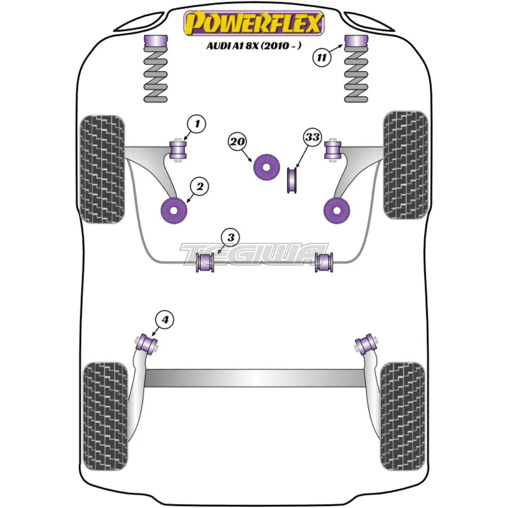 Powerflex Road Series Exhaust Mount Audi A1 S1 8X 10-18 Gaskets Flanges & Clamps