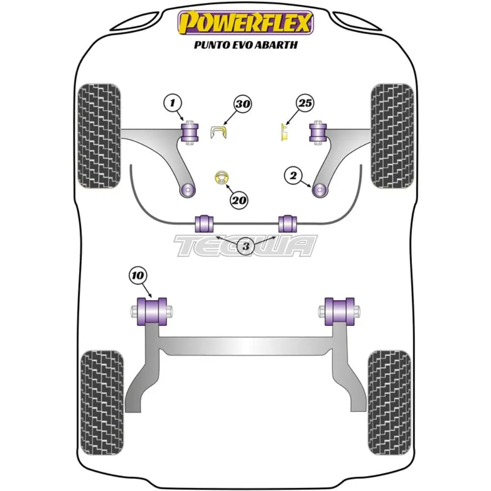 Powerflex Road Series Exhaust Mount Fiat Punto Evo Abarth 09-15 - Exh038 Gaskets Flanges & Clamps