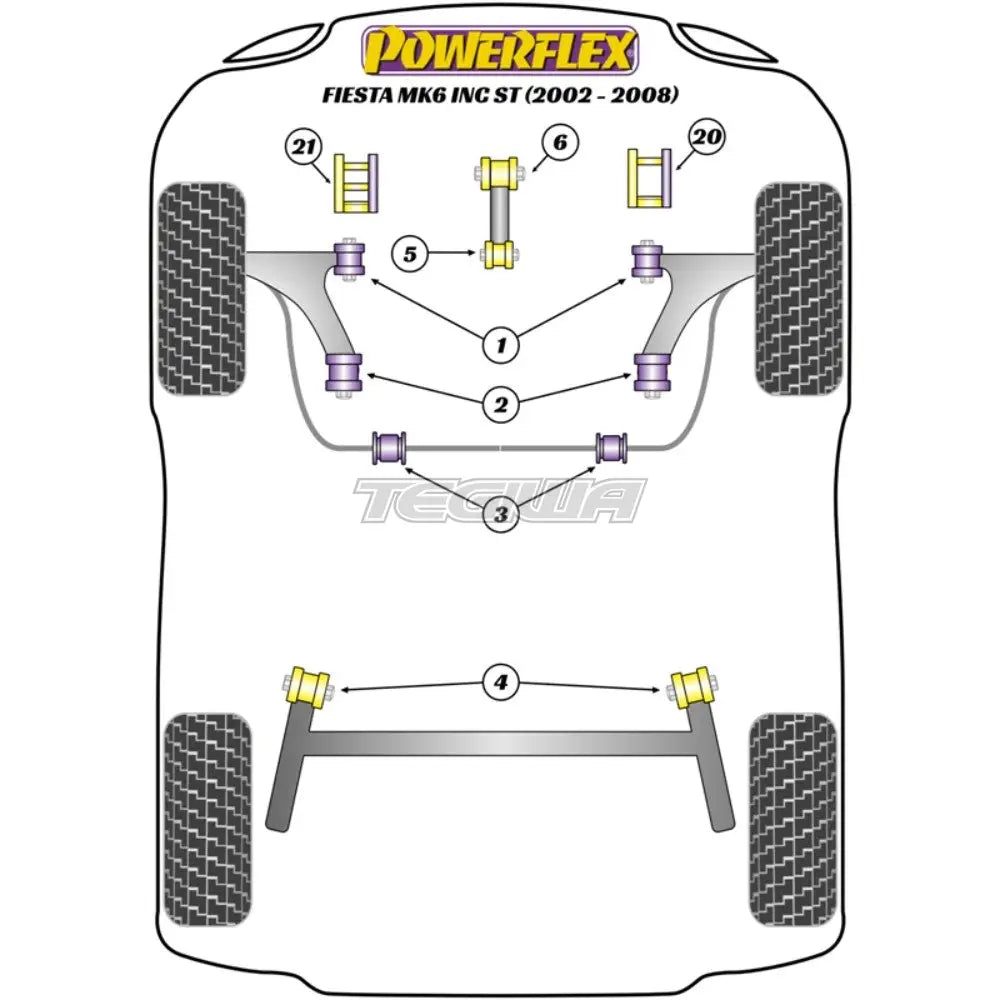 Powerflex Road Series Exhaust Mount Ford Fiesta Mk6 Inc St 02-08 Gaskets Flanges & Clamps