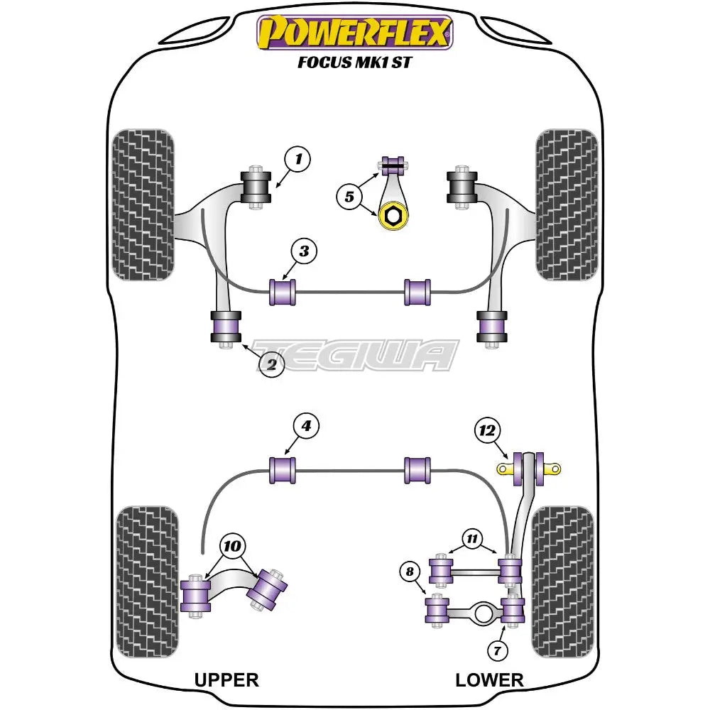 Powerflex Road Series Exhaust Mount Ford Focus Mk1 Inc St Rs 98-04 Gaskets Flanges & Clamps