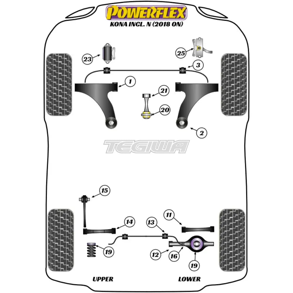 Powerflex Road Series Exhaust Mount Middle Silencer Hyundai Kona Inc N 18 + Gaskets Flanges & Clamps