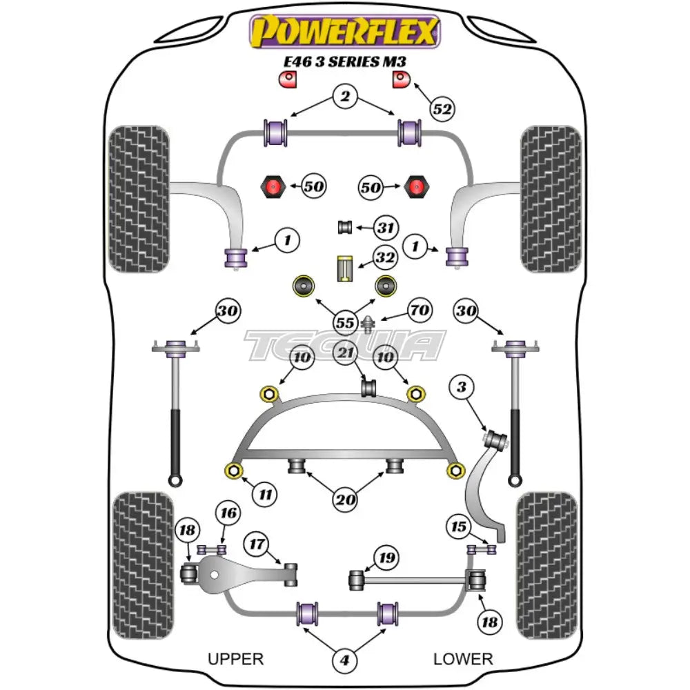 Powerflex Road Series Exhaust Mounting Bush Inc Bracket Bmw 3 E46 M3 Csl 99-06 Gaskets Flanges &