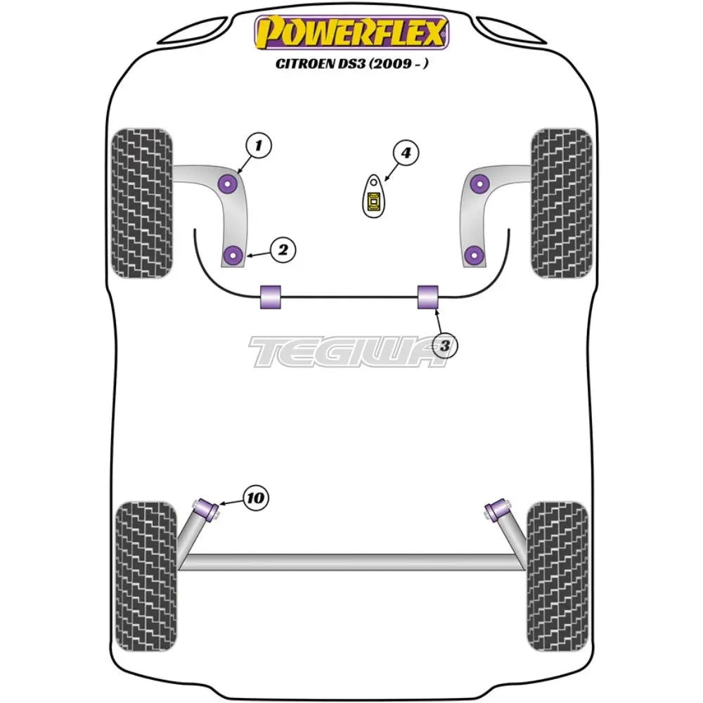 Powerflex Road Series Front Anti Roll Bar Bush 20Mm Citroen Ds3 09-19 Bushes