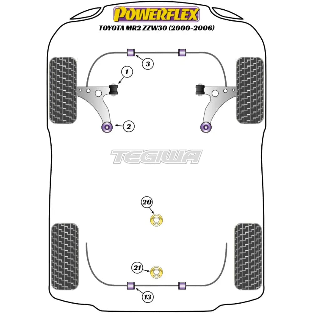 Powerflex Road Series Front Anti Roll Bar Bush 20Mm Toyota Mr2 Gen3 Zzw30 00-06 Bushes