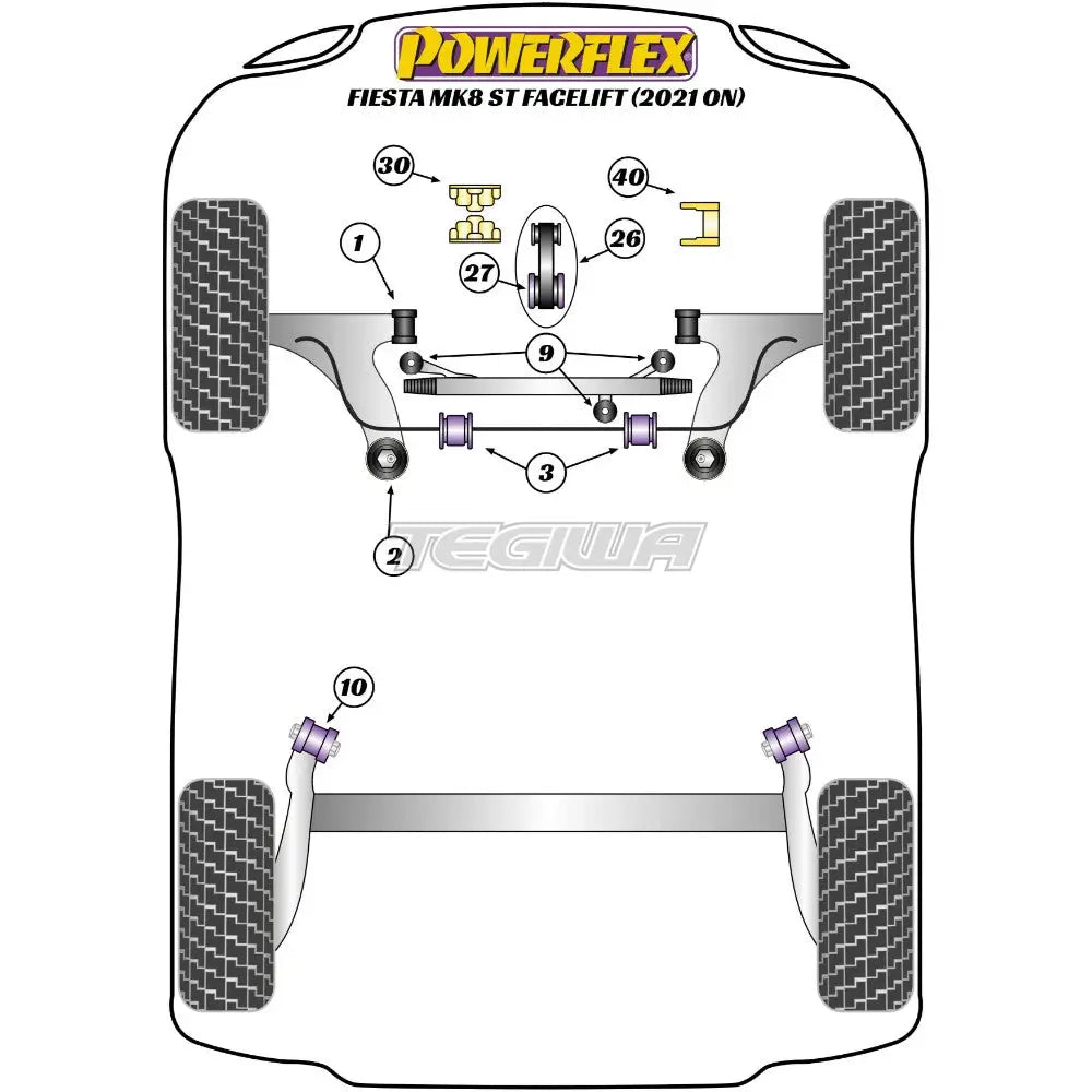 Powerflex Road Series Front Anti Roll Bar Bush 21Mm Ford Fiesta Mk8 8.5 Inc St Mk8.5 200 Facelift