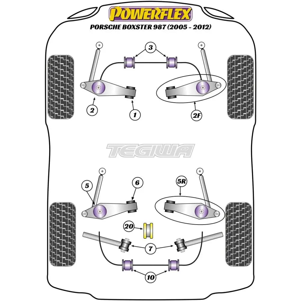 Powerflex Road Series Front Anti Roll Bar Bush 23.5Mm Porsche 987 Boxster 05-12 Bushes