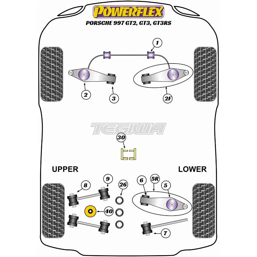 Powerflex Road Series Front Anti Roll Bar Bush 25Mm Porsche 911 997 Gt2 Gt3 Gt3Rs 05-13 Bushes