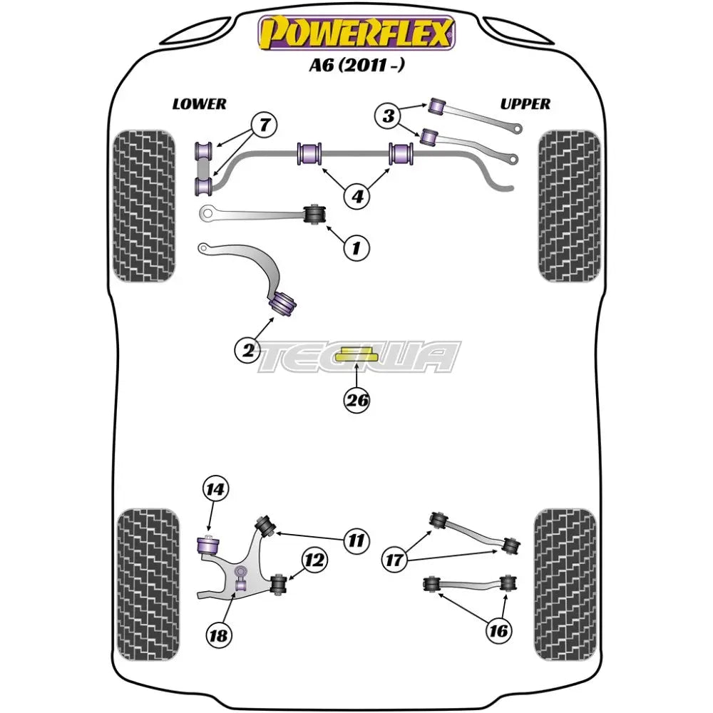 Powerflex Road Series Front Anti Roll Bar Bush 26.8Mm Audi A6 S6 Rs6 C7 11-18 Bushes