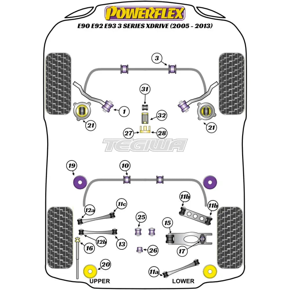 Powerflex Road Series Front Anti Roll Bar Mounting Bush 26.5Mm Bmw 3 E90 E91 E92 E93 E9X Xdrive