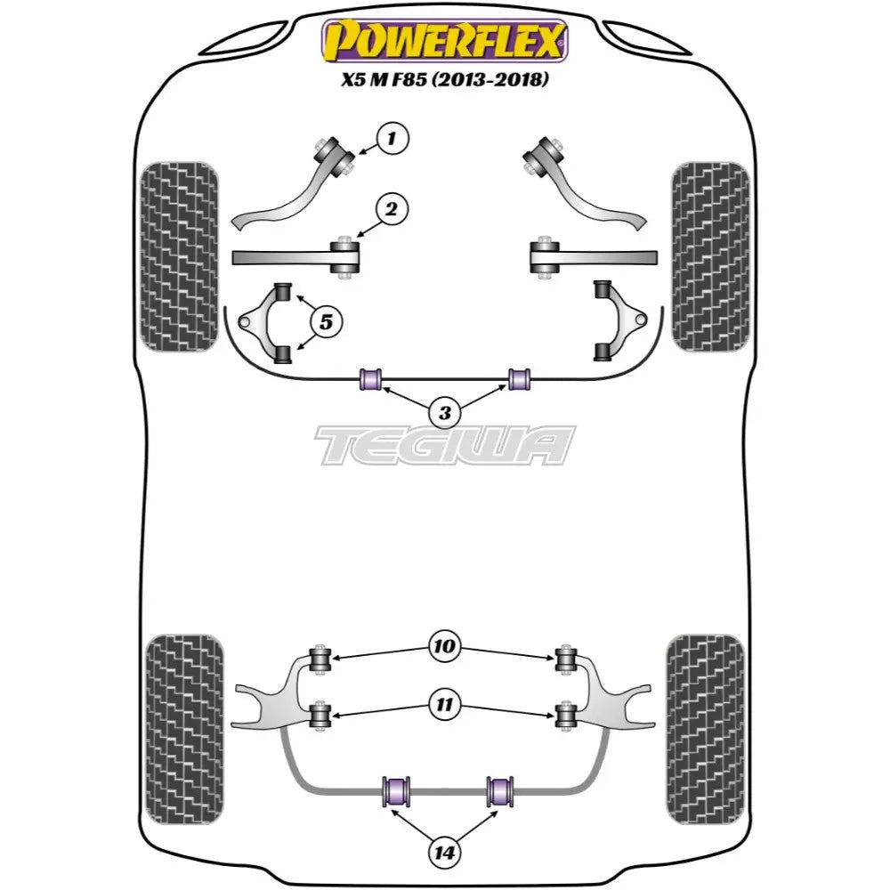 Powerflex Road Series Front Anti Roll Bar Mounting Bush Bmw X5 M F85 13-18 Bushes