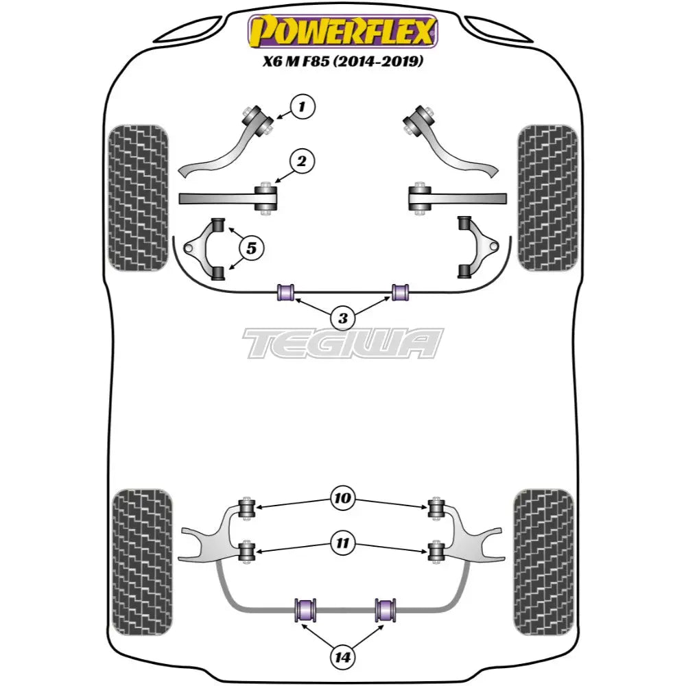 Powerflex Road Series Front Anti Roll Bar Mounting Bush Bmw X6 M F86 15-19 Bushes