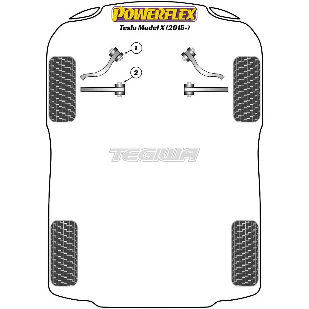 Powerflex Road Series Front Lower Aft Link Inc Bush Kit Tesla Model X 15 + Bushes