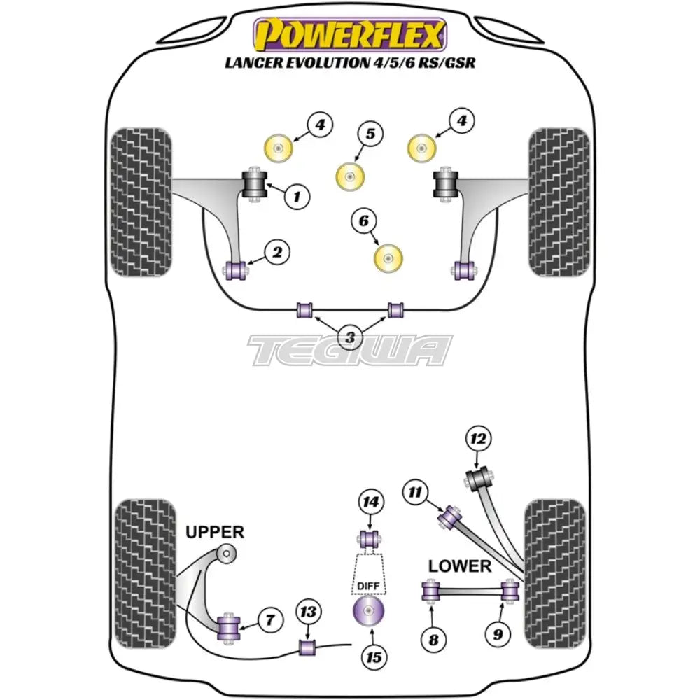 Powerflex Road Series Front Lower Diff Mount Mitsubishi Lancer Evolution Iv V Vi Rs Gsr 96-01