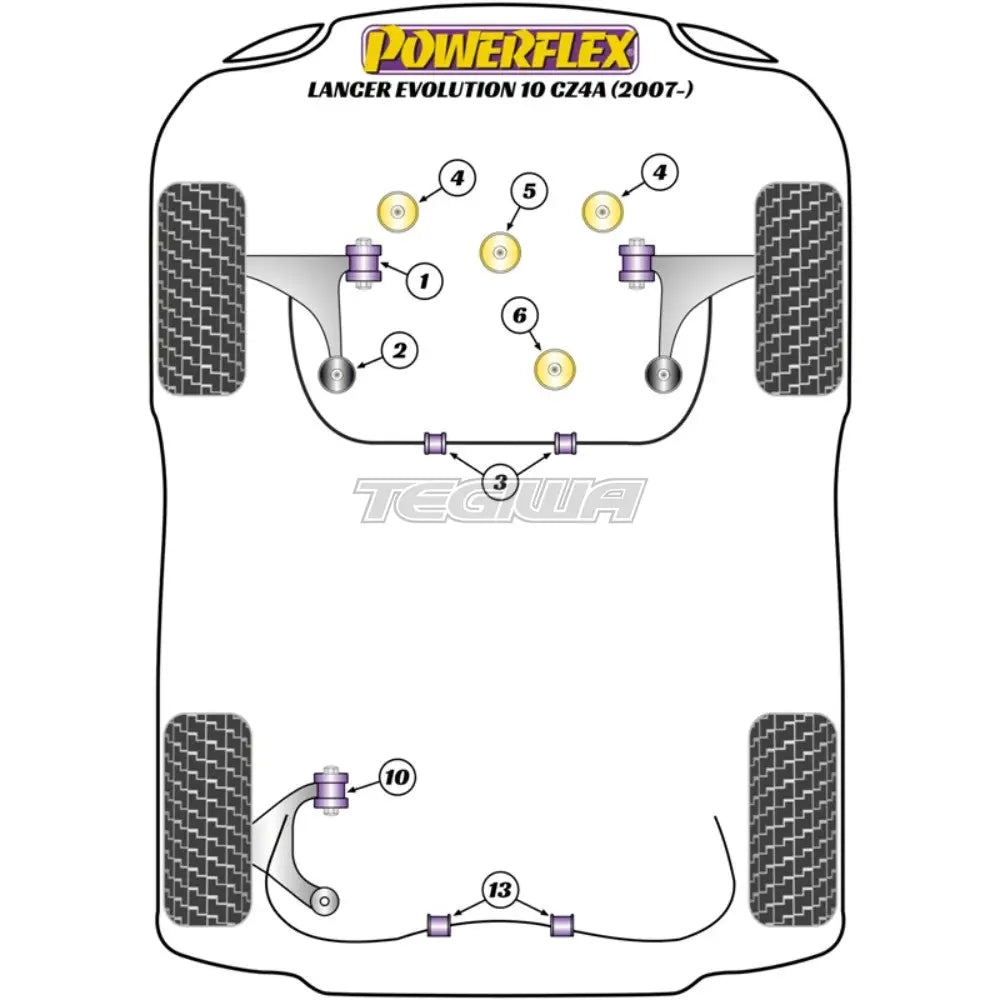 Powerflex Road Series Front Lower Diff Mount Track Mitsubishi Lancer Evolution X Cz4A 10 16 05-07