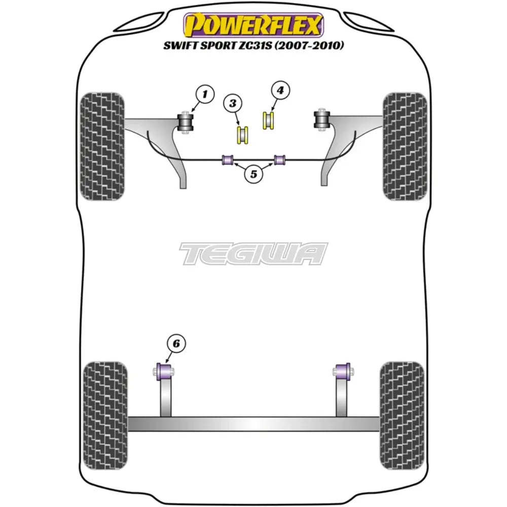 Powerflex Road Series Front Lower Wishbone Bush Suzuki Swift Sport Mk2 Zc31S 06-10 Bushes