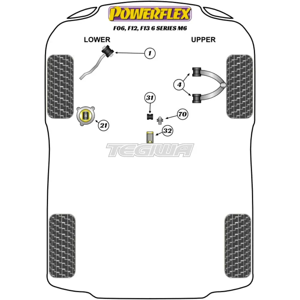 Powerflex Road Series Front Radius Arm To Chassis Bush Bmw 6 F06 F12 F13 Sedan Convertible Coupe M6