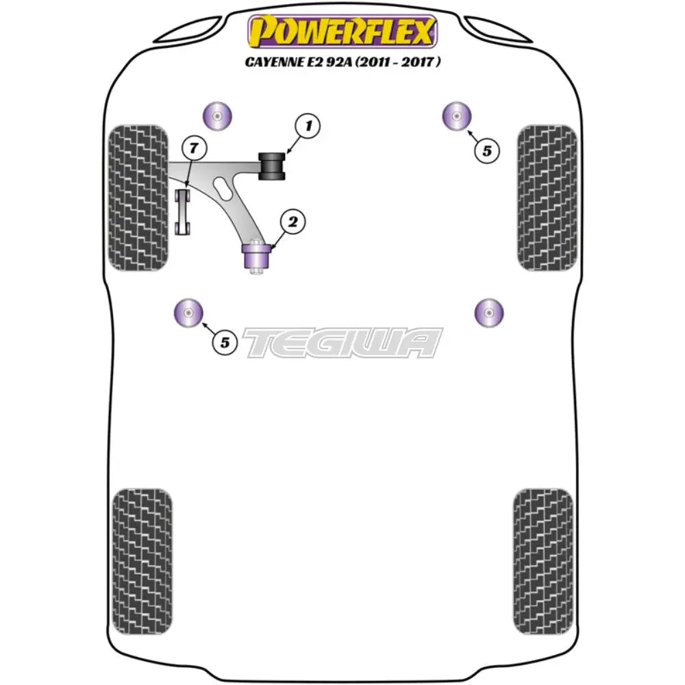 Powerflex Road Series Front Subframe Mounting Bush Porsche Cayenne E2 958 958.2 92A 11-17 Bushes