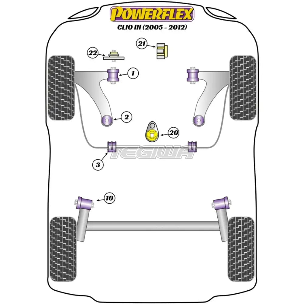 Powerflex Road Series Lower Engine Mount Insert Renault Clio Iii Inc Sport 197 200 05-12 -