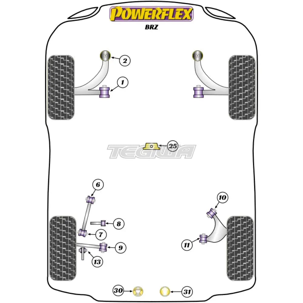 Powerflex Road Series Rear Anti Roll Bar Link Rod To Lower Arm Subaru Brz 2Nd Gen 21 + Bushes