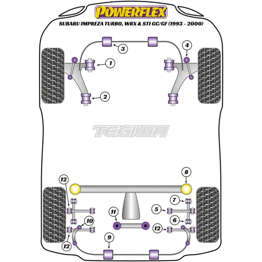 Powerflex Road Series Rear Diff Mount Early Ra Inc Uk Wrx Models Subaru Impreza Turbo Sti Gc Gf