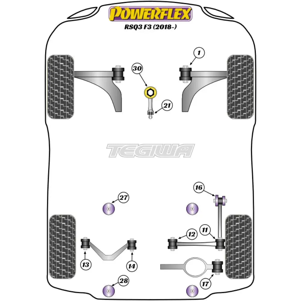 Powerflex Road Series Rear Lower Track Rod Outer Bush Audi Q3 Rsq3 F3 18 + Bushes